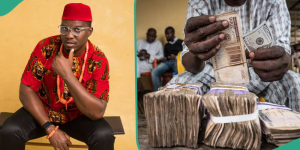 VIDEO: Igbo man spotted sharing thousands of Naira to Yoruba and Hausa people