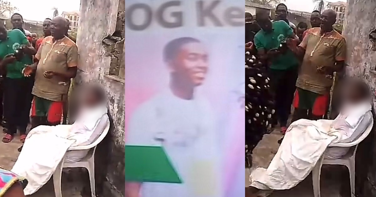 (VIDEO) UNBELIEVABLE: D£ad Body of a 17-yr-old boy seen chilling in front of a mortuary in Douala, Cameroon