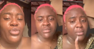 VIDEO: “We kept our relationship a secret”; Beautiful lady in tears as boyfriend of 3 years marries another lady