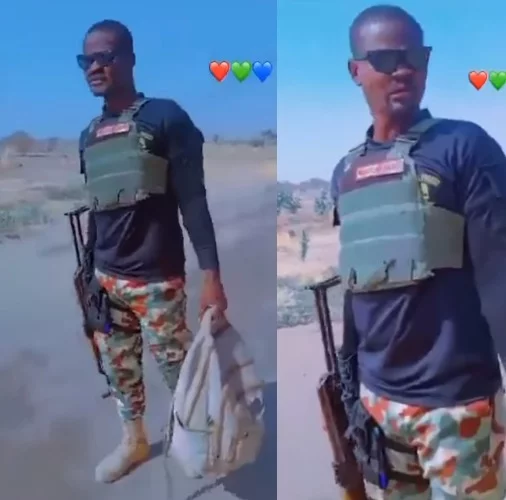 VIDEO: My salary for this month is N50,000 - Nigerian soldier laments after being unable to pay his transport fare to go see his family