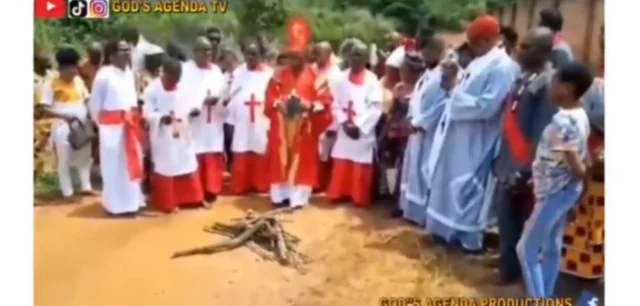 VIDEO: Popular Bishop renounced Christianity, tore and burnt the Bible in Edo State