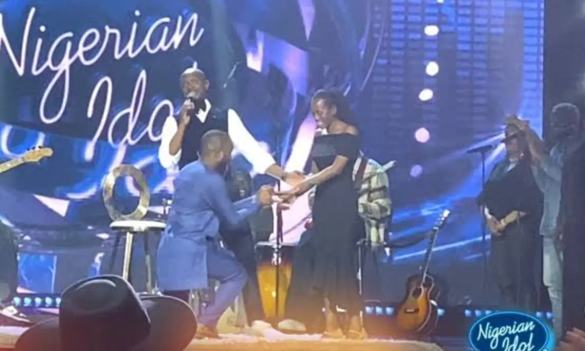 VIDEO: Nigerian Idol contestants, Rosy, Joszef get engaged on stage