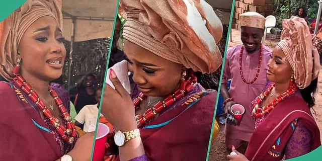 VIDEO: Nigerian bride breaks down in tears while searching for husband on wedding day