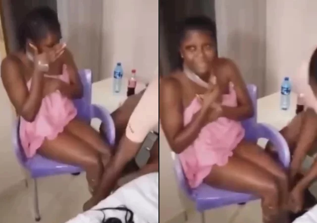 VIDEO: Lady rescued after her screams alerted hotel staff who found her tied up by suspected ritualist