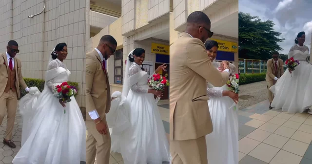 VIDEO: bride breaks tradition as she walks down the aisle with her brother as her “Man of Honor”