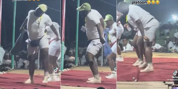 VIDEO: “What did they promise him” – Reactions as male corps member scatters NYSC camp with his energetic dance moves