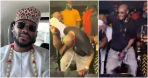 VIDEO: “Old age” – Moment 2baba suffered abrupt knee weakness while grooving to his song