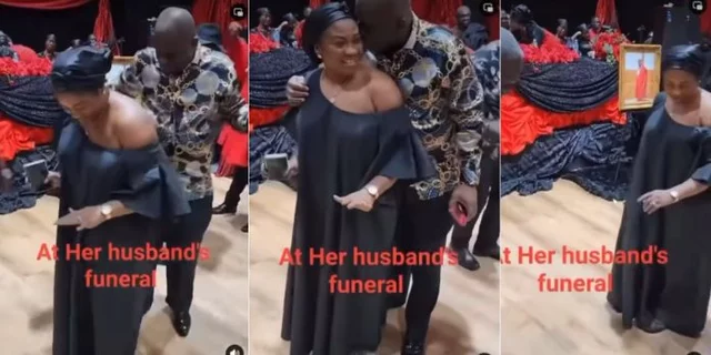 VIDEO: Woman rocking man hard at her husband’s funeral ceremony