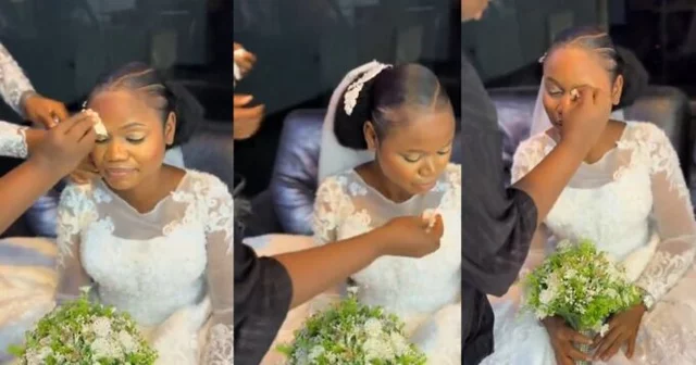 VIDEO: Reaction as church requests bride to remove makeup on wedding day