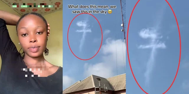 VIDEO: Lady sparks curiosity after spotting the number 7 in the sky