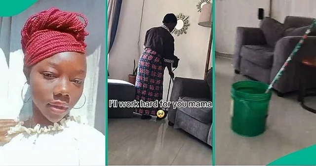 VIDEO: Lady in tears as she visits mum who still Works as Cleaner