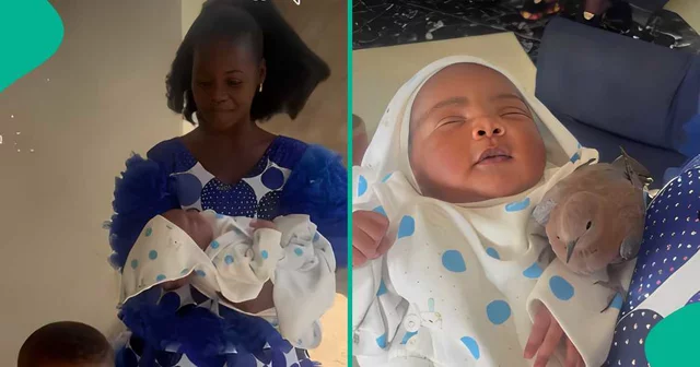 VIDEO: Man cries out as dove flies and stays on his newborn baby