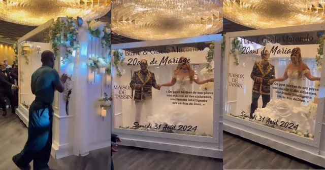 VIDEO: “This is the real money na water” – Netizens marvel at a couple’s grand entrance into their wedding venue