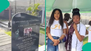 VIDEO: Stella Damasus remembers late husband Jaiye Aboderin 20 years after his death, makes declaration