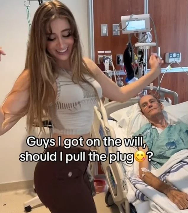 VIDEO: Model, 22, dances next to 85-year-old boyfriend's hospital bed after being named in his will