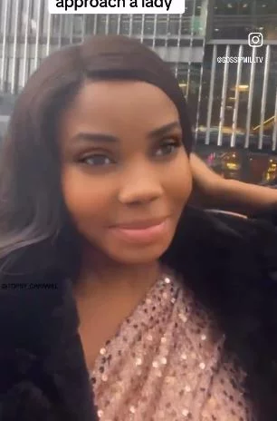 VIDEO: UK-based Nigerian lady slams man who asked her out for a drink while she was doing this in the streets of London