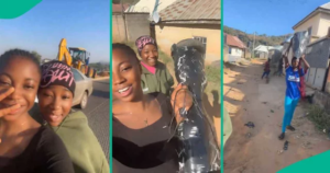 Lady and friends storm ex-boyfriend's house, takes back things she bought for him when they dated