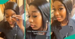 VIDEO: See what happened to the lady who visited immigration office with artificial eyelashes