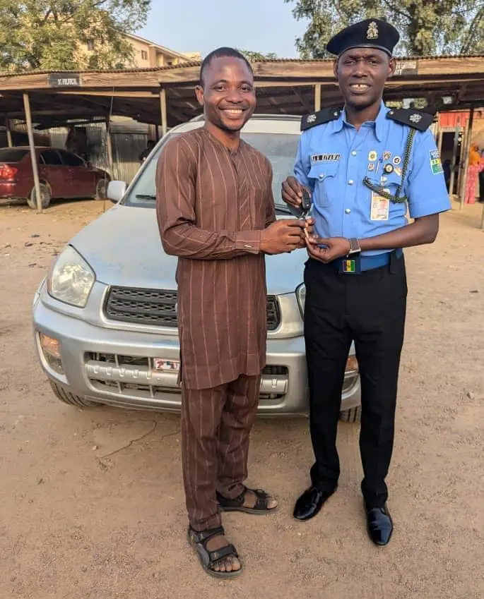 This happened after police returns stolen vehicle to owner