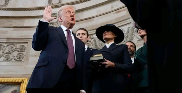 “Why didn’t Trump put his hands in the Bible?” – Americans object as Trump break record during oath-taking