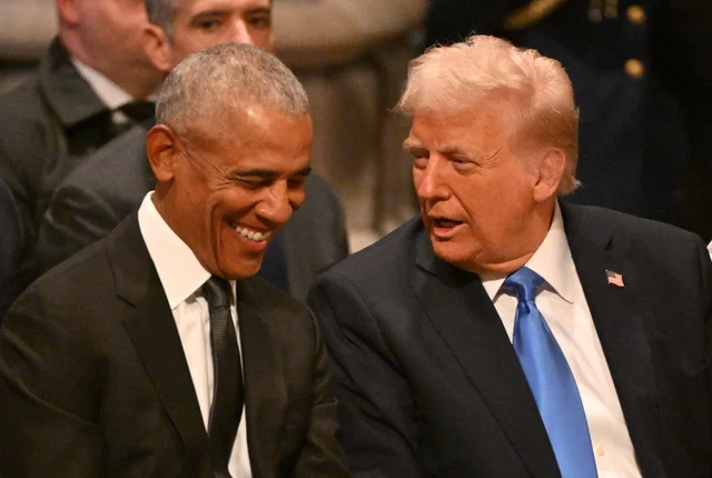 Trump reacts after his chat with Obama at Jimmy Carter’s funeral goes viral