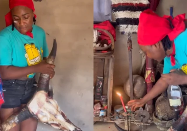 VIDEO: Blessing CEO goes spiritual, offers sacrifice to deity for protection