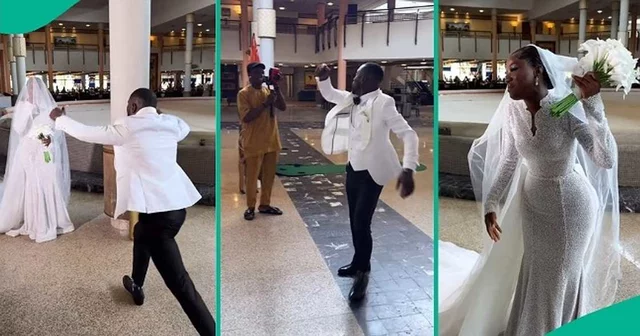 VIDEO: How this man reacted after seeing his wife on wedding dress will shock you