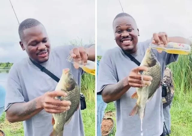 Man arrested for pouring beer into the mouth of fish