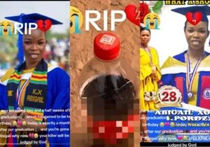 SAD NEWS: Two weeks after graduating, see how this lady tragically died