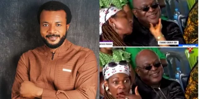 VIDEO: Lady caught on camera caressing a man in Ebuka Obi's church during service