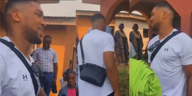 VIDEO: See what Anthony Joshua was seen doing in his home town Sagamu, Ogun State