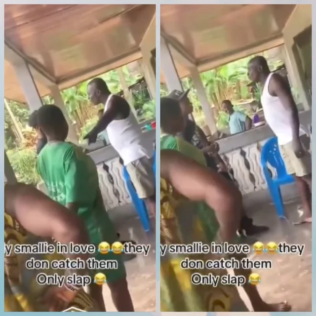 VIDEO: Moment Nigerian man slaps his daughter’s boyfriend for trying to ‘ruin’ her life