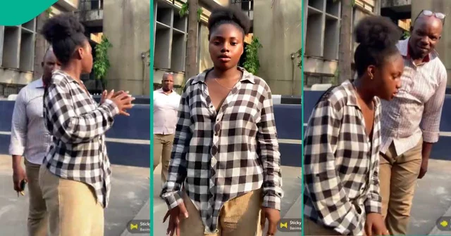 VIDEO: What UNILAG female student making video on campus did when lecturer walked past her