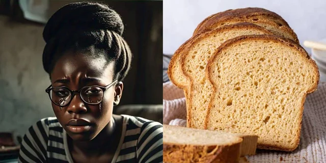 Lady fumes after dispatch rider allegedly did this to a bread she ordered