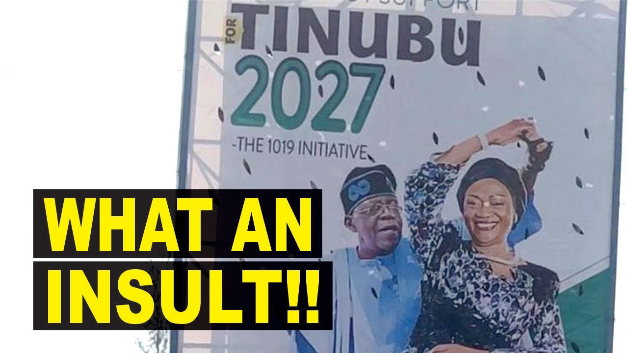 VIDEO: Angry northerners pull down Tinubu’s 2027 campaign billboard over hardship