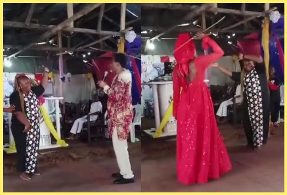 VIDEO: Pastor Flogs mother openly for doing this in church