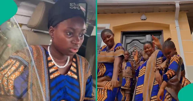 VIDEO: Lady spotted dancing with her younger siblings while their dad’s coffin is in compound, gives reason