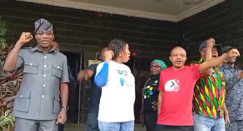 The moment Ajaero, Sowore, others met in Abuja for protest against insecurity