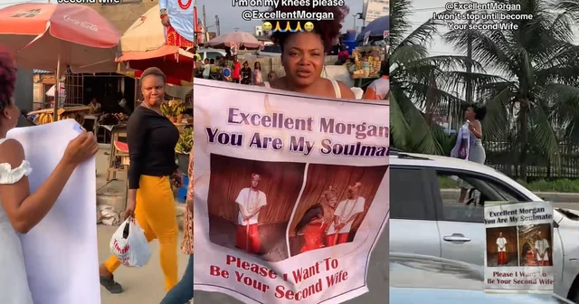 VIDEO: “I won’t stop until I become your second wife” – Lady takes to the streets to profess her love for a married man