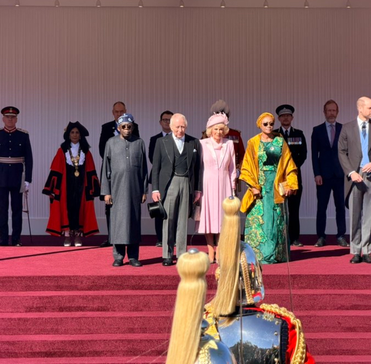 VIDEO: President Tinubu, wife welcomed at Windsor Castle with 42-gun salute